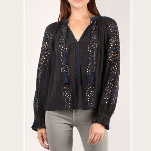 Ulla Johnson Rema Gauzy Embellished Blouse,‎ Size 6